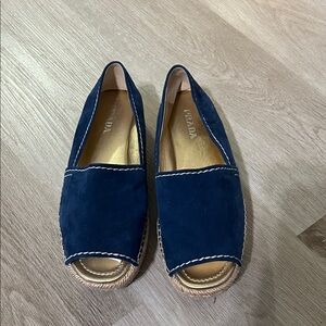 Prada Suede Espadrille Sandals Peep Toe Shoes